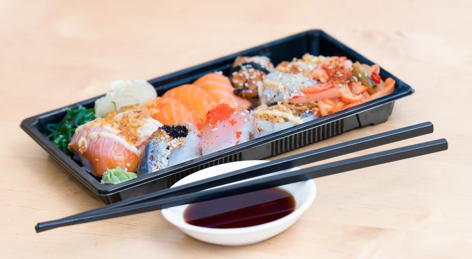 Boxed diet, sushi